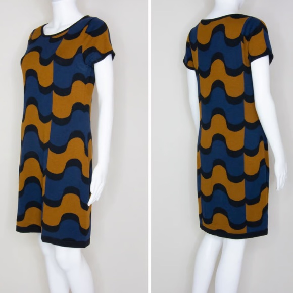 Boden Abigail Retro Print Tunic Dress Knee Length  Groovy Mod 70s Size 4 Long - Picture 3 of 11